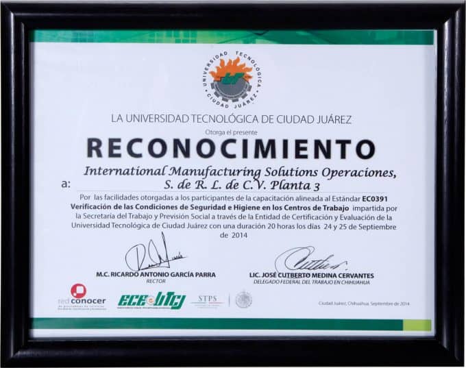 Certificate of appreciation